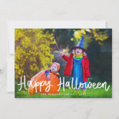 Moderne Editable Color Happy Halloween Foto Card Karte (Vorderseite)