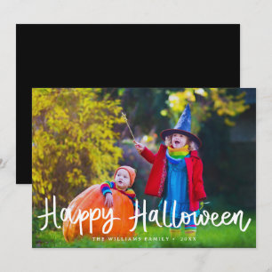 Moderne Editable Color Happy Halloween Foto Card Karte