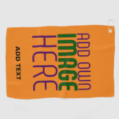 MODERNE EDITABLE DUNK ORANGE IMAGE-TEMPLATE GOLFHANDTUCH (Horizontal)