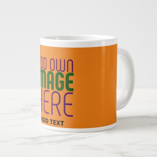 MODERNE EDITABLE DUNK ORANGE IMAGE-TEMPLATE Jumbo-Tasse (Vorderseite Rechts)