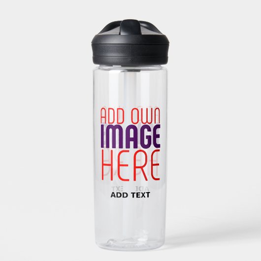 MODERNE EDITABLE EINFACHE, KLARE BILDTEXTVORLAGE TRINKFLASCHE (Vorderseite)