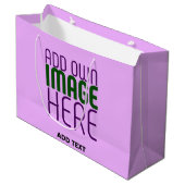 MODERNE EDITABLE EINFACHE MAUVE BILDERTEMPLATE GROßE GESCHENKTÜTE (Vorderseite Schrägansicht)