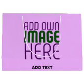 MODERNE EDITABLE EINFACHE MAUVE BILDERTEMPLATE GROßE GESCHENKTÜTE (Rückseite)