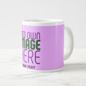 MODERNE EDITABLE EINFACHE MAUVE BILDERTEMPLATE Jumbo-Tasse (Vorderseite Rechts)