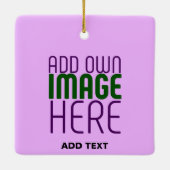 MODERNE EDITABLE EINFACHE MAUVE BILDERTEMPLATE KERAMIKORNAMENT (Rückseite)
