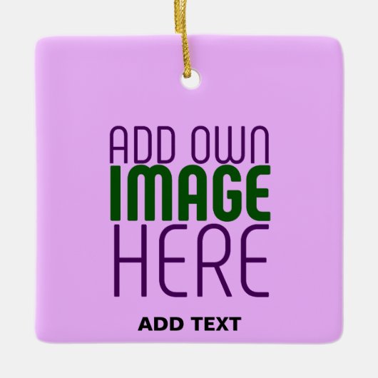 MODERNE EDITABLE EINFACHE MAUVE BILDERTEMPLATE KERAMIKORNAMENT (Vorderseite)
