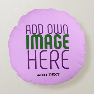 MODERNE EDITABLE EINFACHE MAUVE BILDERTEMPLATE RUNDES KISSEN