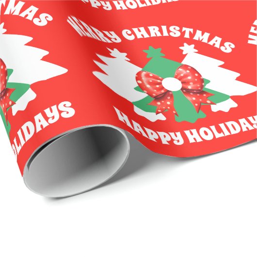 Moderne Editable frohe Weihnachten glückliche Feie Geschenkpapier (Rolleneckpunkt)