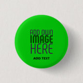 MODERNE, EDITABLE LIME GREEN BILDTEXTVORLAGE BUTTON (Vorderseite)