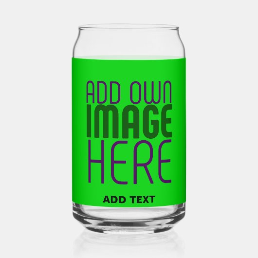 MODERNE, EDITABLE LIME GREEN BILDTEXTVORLAGE DOSENGLAS (Vorderseite)