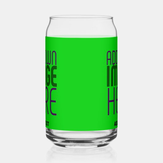 MODERNE, EDITABLE LIME GREEN BILDTEXTVORLAGE DOSENGLAS (Rechts)