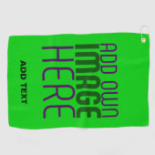 MODERNE, EDITABLE LIME GREEN BILDTEXTVORLAGE GOLFHANDTUCH (Horizontal)