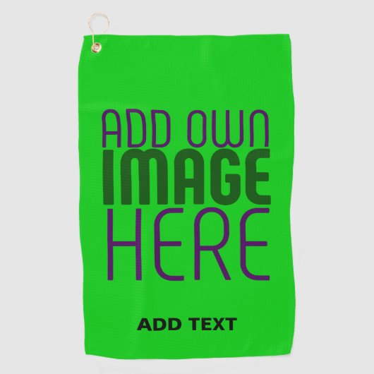 MODERNE, EDITABLE LIME GREEN BILDTEXTVORLAGE GOLFHANDTUCH (Vorderseite)