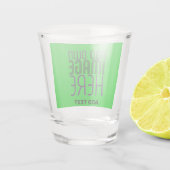 MODERNE, EDITABLE LIME GREEN BILDTEXTVORLAGE SCHNAPSGLAS (Rückseite)