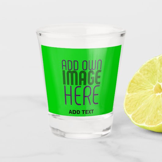 MODERNE, EDITABLE LIME GREEN BILDTEXTVORLAGE SCHNAPSGLAS (Vorderseite)