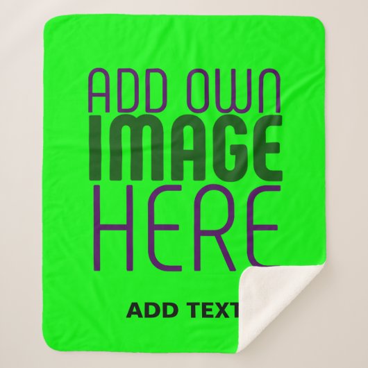 MODERNE, EDITABLE LIME GREEN BILDTEXTVORLAGE SHERPADECKE (Vorderseite)