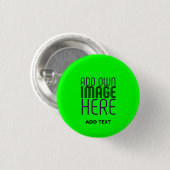 MODERNE, EDITABLE NEON GREEN IMAGE TEMPLATE BUTTON (Vorne & Hinten)