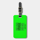 MODERNE, EDITABLE NEON GREEN IMAGE TEMPLATE GEPÄCKANHÄNGER (Vorderseite vertikal)