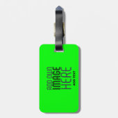 MODERNE, EDITABLE NEON GREEN IMAGE TEMPLATE GEPÄCKANHÄNGER (Rückseite vertikal)