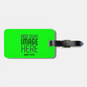 MODERNE, EDITABLE NEON GREEN IMAGE TEMPLATE GEPÄCKANHÄNGER (Rückseite horizontal)