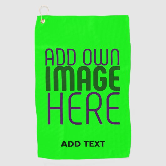 MODERNE, EDITABLE NEON GREEN IMAGE TEMPLATE GOLFHANDTUCH (Vorderseite)
