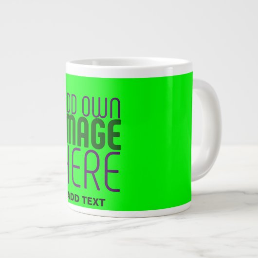 MODERNE, EDITABLE NEON GREEN IMAGE TEMPLATE Jumbo-Tasse (Vorderseite Rechts)