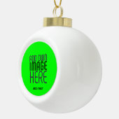 MODERNE, EDITABLE NEON GREEN IMAGE TEMPLATE KERAMIK Kugel-Ornament (Rechts)