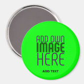 MODERNE, EDITABLE NEON GREEN IMAGE TEMPLATE MAGNET (Vorderseite/Rückseite)