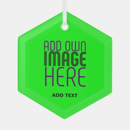 MODERNE, EDITABLE NEON GREEN IMAGE TEMPLATE ORNAMENT AUS GLAS (Vorderseite)