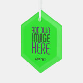 MODERNE, EDITABLE NEON GREEN IMAGE TEMPLATE ORNAMENT AUS GLAS (Vorderseite Links)