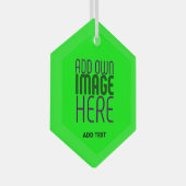 MODERNE, EDITABLE NEON GREEN IMAGE TEMPLATE ORNAMENT AUS GLAS (Vorderseite Rechts)