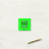 MODERNE, EDITABLE NEON GREEN IMAGE TEMPLATE POST-IT KLEBEZETTEL (Auf Schreibtisch)