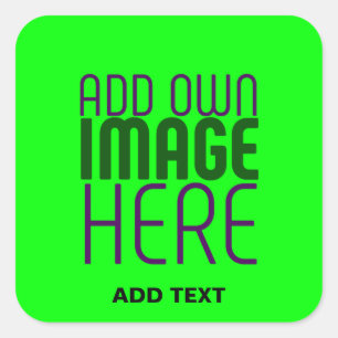 MODERNE, EDITABLE NEON GREEN IMAGE TEMPLATE QUADRATISCHER AUFKLEBER