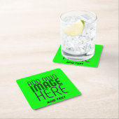 MODERNE, EDITABLE NEON GREEN IMAGE TEMPLATE RECHTECKIGER PAPPUNTERSETZER (Vor Ort)