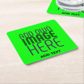 MODERNE, EDITABLE NEON GREEN IMAGE TEMPLATE RECHTECKIGER PAPPUNTERSETZER (angewinkelt)
