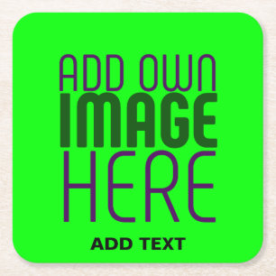 MODERNE, EDITABLE NEON GREEN IMAGE TEMPLATE RECHTECKIGER PAPPUNTERSETZER