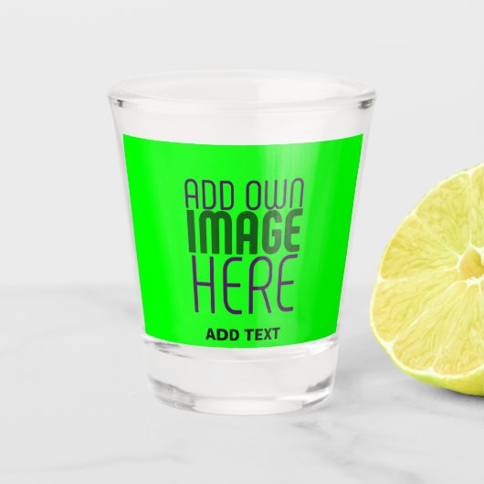 MODERNE, EDITABLE NEON GREEN IMAGE TEMPLATE SCHNAPSGLAS (Vorderseite)