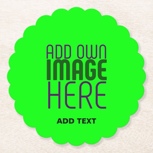 MODERNE, EDITABLE NEON GREEN IMAGE TEMPLATE UNTERSETZER (Vorderseite)