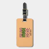MODERNE EDITABLE PEACH ORANGE IMAGE TEMPLATE GEPÄCKANHÄNGER (Vorderseite vertikal)