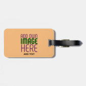 MODERNE EDITABLE PEACH ORANGE IMAGE TEMPLATE GEPÄCKANHÄNGER (Rückseite horizontal)