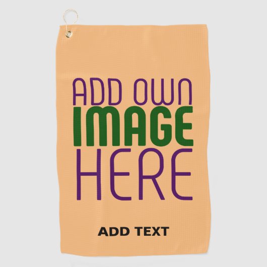 MODERNE EDITABLE PEACH ORANGE IMAGE TEMPLATE GOLFHANDTUCH (Vorderseite)