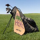 MODERNE EDITABLE PEACH ORANGE IMAGE TEMPLATE GOLFHANDTUCH (Gras)