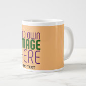 MODERNE EDITABLE PEACH ORANGE IMAGE TEMPLATE Jumbo-Tasse (Vorderseite Rechts)