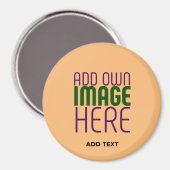 MODERNE EDITABLE PEACH ORANGE IMAGE TEMPLATE MAGNET (Vorderseite/Rückseite)