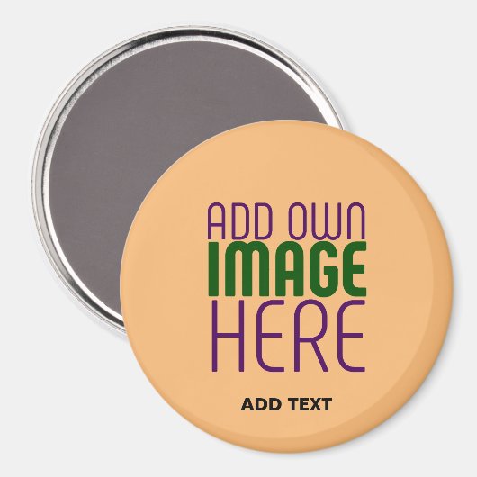 MODERNE EDITABLE PEACH ORANGE IMAGE TEMPLATE MAGNET (Vorderseite/Rückseite)