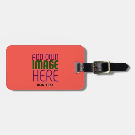 MODERNE EDITABLE RED ORANGE IMAGE TEMPLATE GEPÄCKANHÄNGER (Vorderseite horizontal)