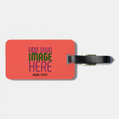 MODERNE EDITABLE RED ORANGE IMAGE TEMPLATE GEPÄCKANHÄNGER (Rückseite horizontal)