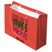MODERNE EDITABLE RED ORANGE IMAGE TEMPLATE GROßE GESCHENKTÜTE (Vorderseite Schrägansicht)