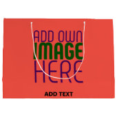 MODERNE EDITABLE RED ORANGE IMAGE TEMPLATE GROßE GESCHENKTÜTE (Rückseite)