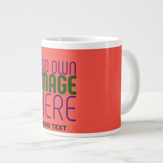 MODERNE EDITABLE RED ORANGE IMAGE TEMPLATE Jumbo-Tasse (Vorderseite Rechts)